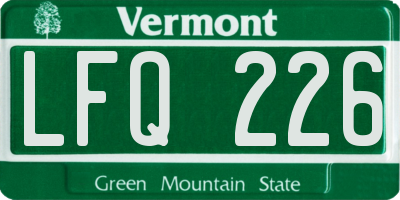 VT license plate LFQ226
