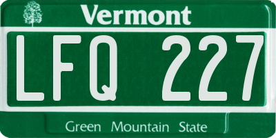 VT license plate LFQ227