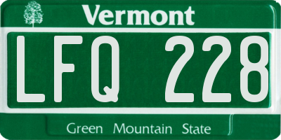 VT license plate LFQ228