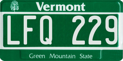 VT license plate LFQ229