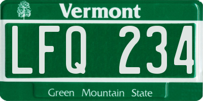 VT license plate LFQ234