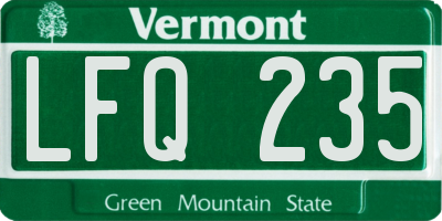 VT license plate LFQ235