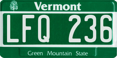 VT license plate LFQ236
