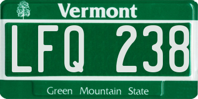VT license plate LFQ238