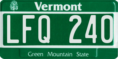 VT license plate LFQ240