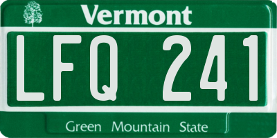 VT license plate LFQ241