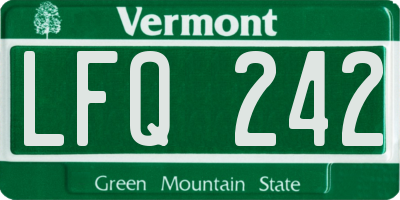 VT license plate LFQ242