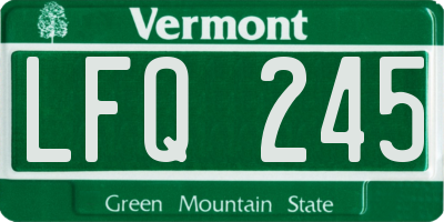 VT license plate LFQ245