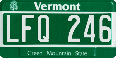 VT license plate LFQ246