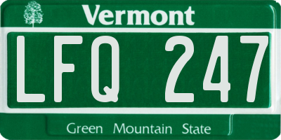 VT license plate LFQ247