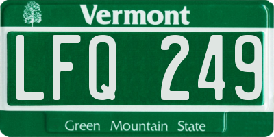 VT license plate LFQ249
