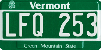 VT license plate LFQ253