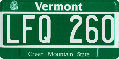 VT license plate LFQ260