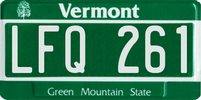 VT license plate LFQ261