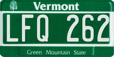 VT license plate LFQ262