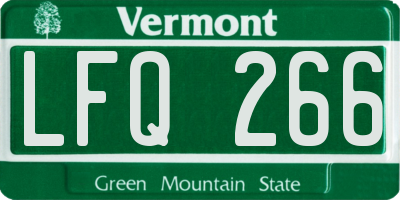 VT license plate LFQ266