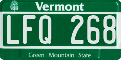 VT license plate LFQ268