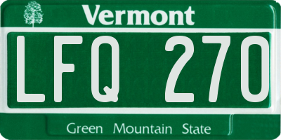 VT license plate LFQ270