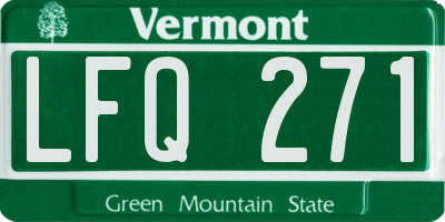 VT license plate LFQ271