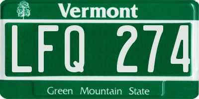 VT license plate LFQ274
