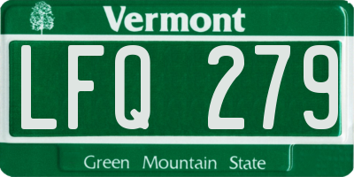 VT license plate LFQ279