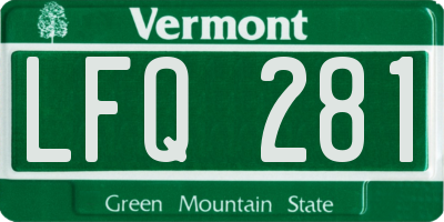 VT license plate LFQ281