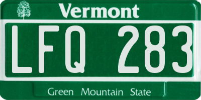 VT license plate LFQ283
