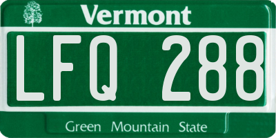 VT license plate LFQ288