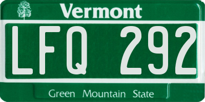 VT license plate LFQ292