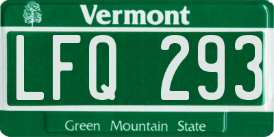 VT license plate LFQ293