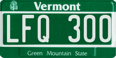 VT license plate LFQ300