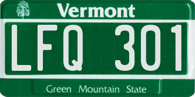 VT license plate LFQ301