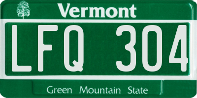 VT license plate LFQ304