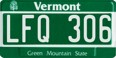 VT license plate LFQ306