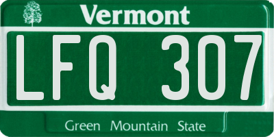 VT license plate LFQ307