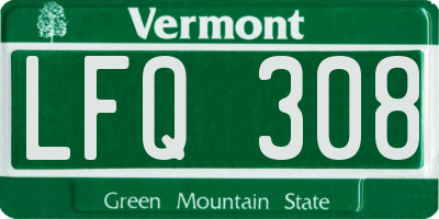 VT license plate LFQ308