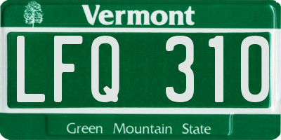 VT license plate LFQ310