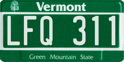 VT license plate LFQ311