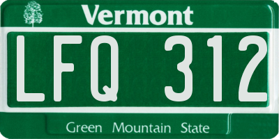 VT license plate LFQ312