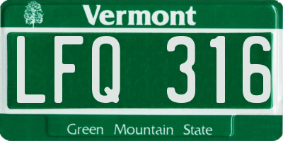 VT license plate LFQ316