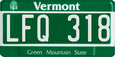 VT license plate LFQ318