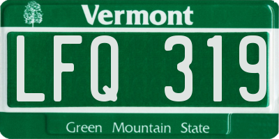 VT license plate LFQ319