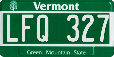 VT license plate LFQ327