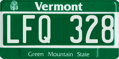 VT license plate LFQ328