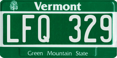 VT license plate LFQ329