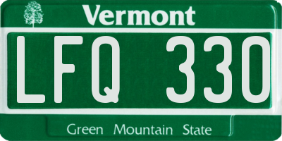 VT license plate LFQ330