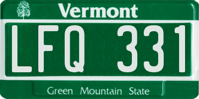 VT license plate LFQ331