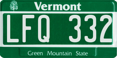 VT license plate LFQ332