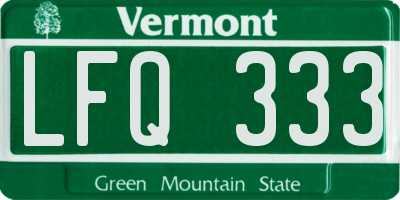 VT license plate LFQ333