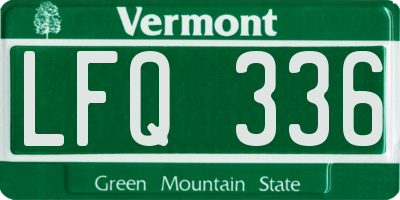 VT license plate LFQ336